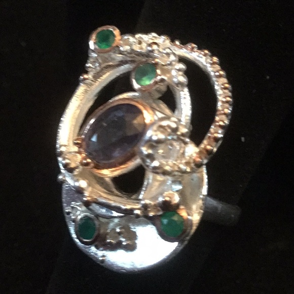 Super Stunning Genuine Kyanite Artistic Ring - Picture 7 of 8